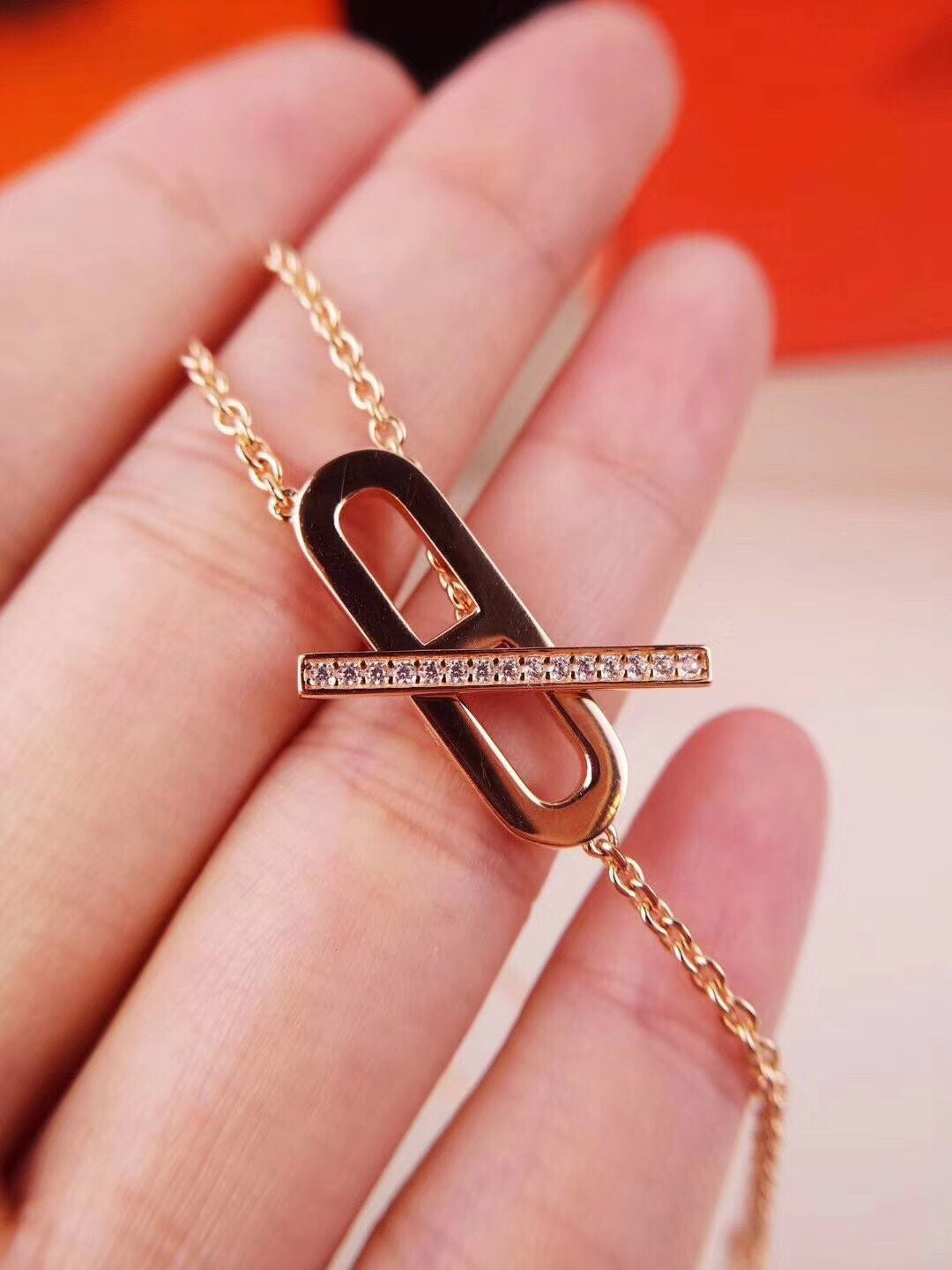 [Star Jewelry]HM NECKLACE PLATINUM ROSE GOLD DIAMOND