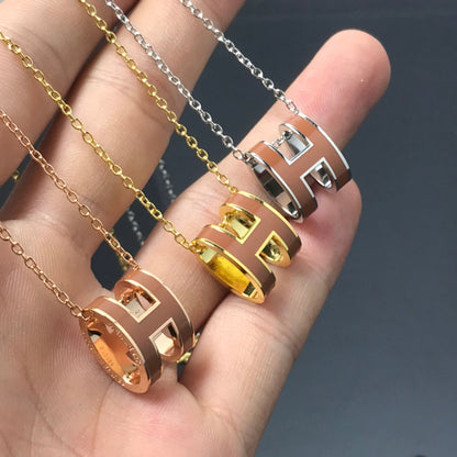 [Star Jewelry]H NECKLACE BROWN