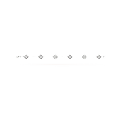 [Star Jewelry]CLOVER 6 MOTIF SILVER DIAMOND BRACELET