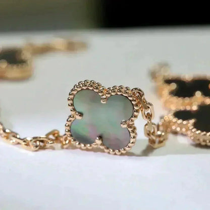 [Star Jewelry] CLOVER 5 MOTIF GRAY MOP BRACELET COLLECTION