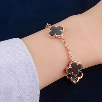 [Star Jewelry] CLOVER 5 MOTIF GRAY MOP BRACELET COLLECTION