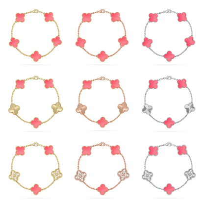 [Star Jewelry] CLOVER 5 MOTIFS  PINK MOP BRACELET COLLECTION