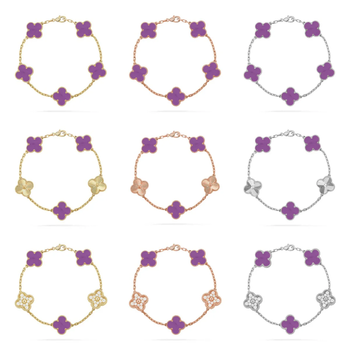 [Star Jewelry] CLOVER 5 MOTIF VIOLET BRACELET COLLECTION