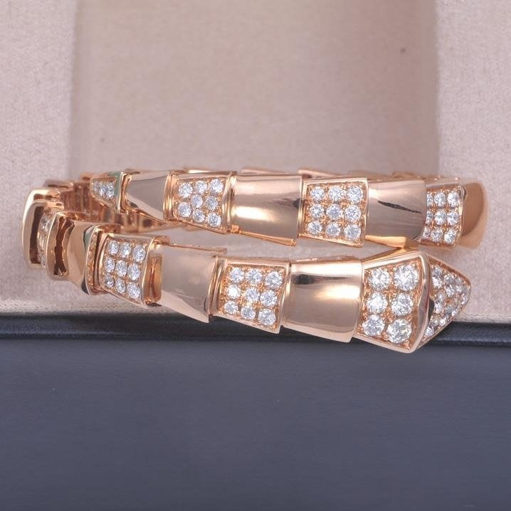 [Star Jewelry]SERPENTI WIDE BRACELET PINK GOLD DIAMOND