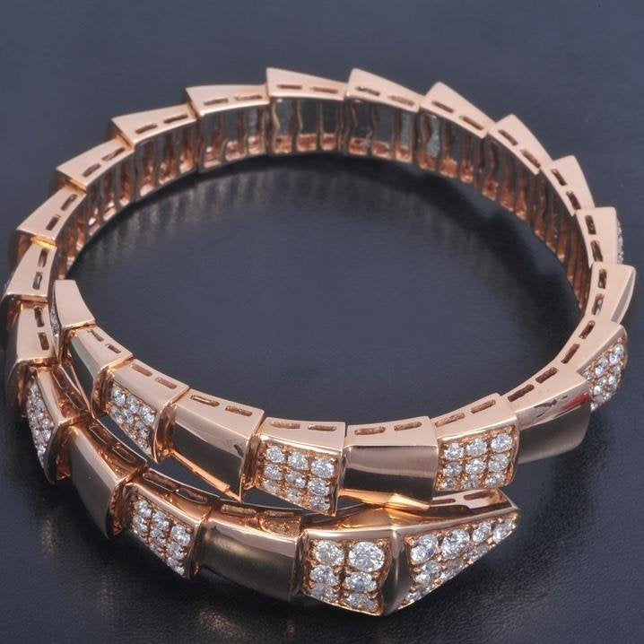 [Star Jewelry]SERPENTI WIDE BRACELET PINK GOLD DIAMOND