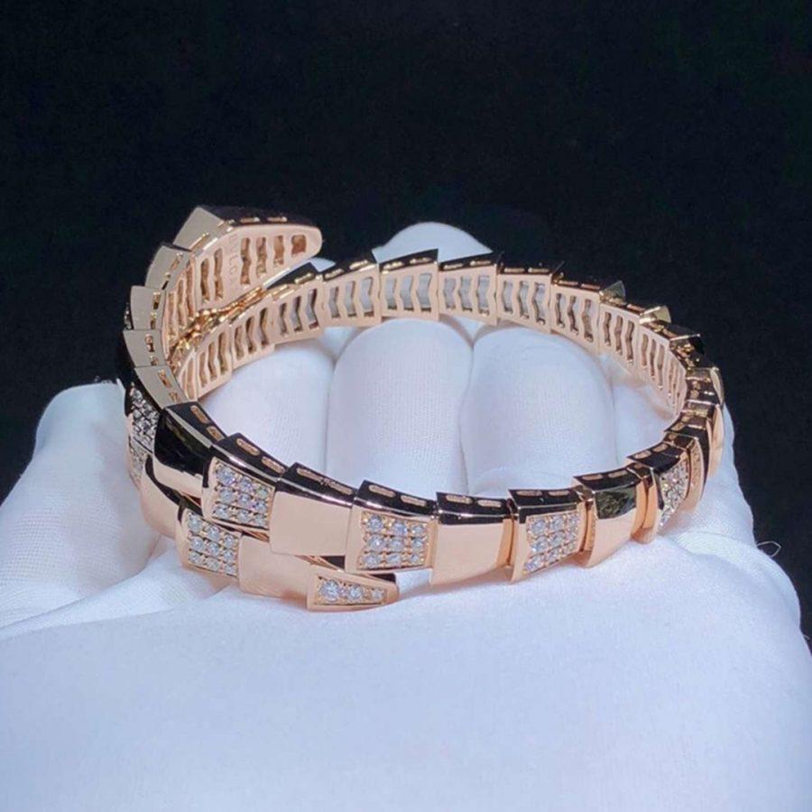 [Star Jewelry]SERPENTI WIDE BRACELET PINK GOLD DIAMOND