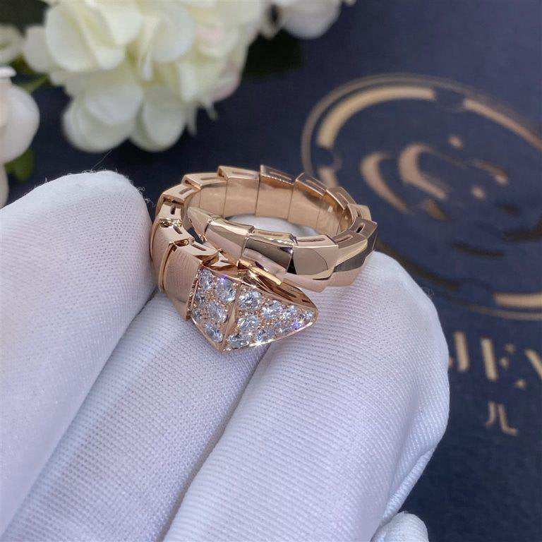 [Star Jewelry]SERPENTI RING PINK GOLD DIAMOND