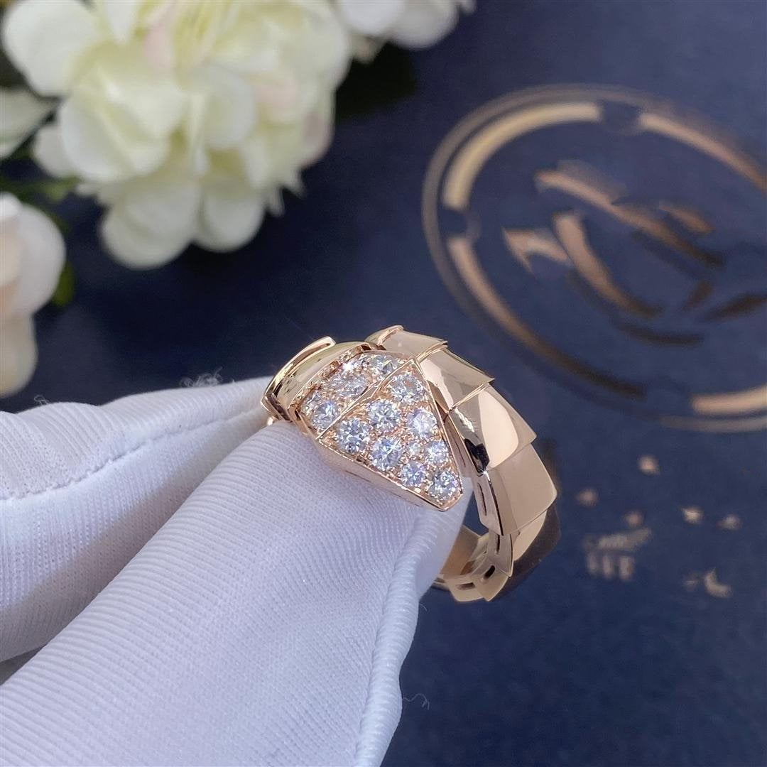 [Star Jewelry]SERPENTI RING PINK GOLD DIAMOND