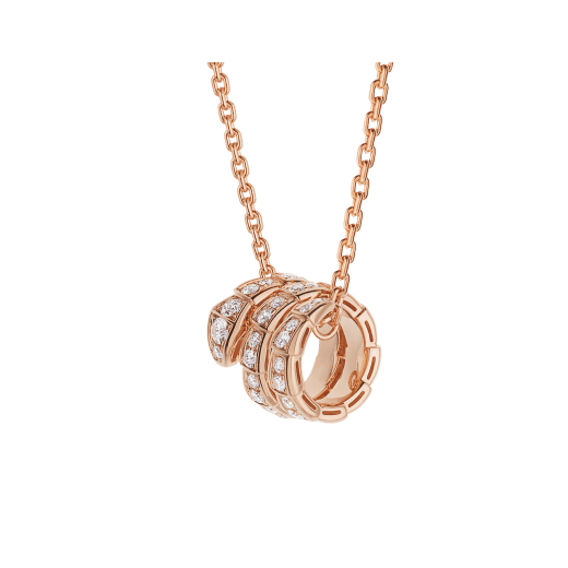 [Star Jewelry]SERPENTI PINK GOLD NECKLACE DOUBLE RING DIAMOND