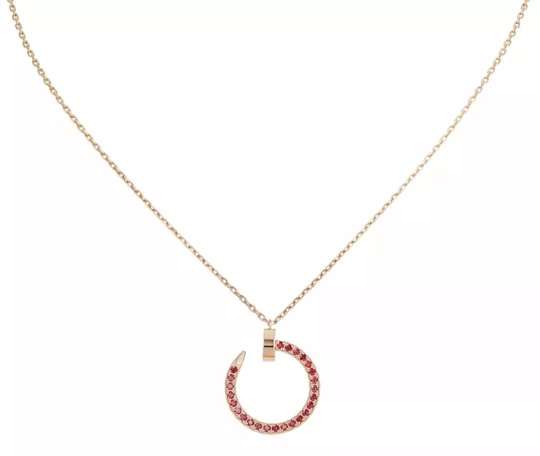 [Star Jewelry]JUSTE NECKLACE GOLD RED DIAMONDS