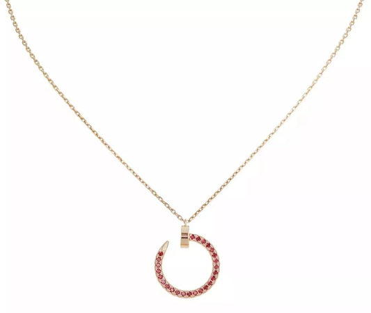 [Star Jewelry]JUSTE NECKLACE GOLD RED DIAMONDS