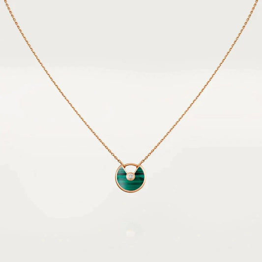 [Star Jewelry]AMULETTE ROSE GOLD MALACHITE NECKLACE