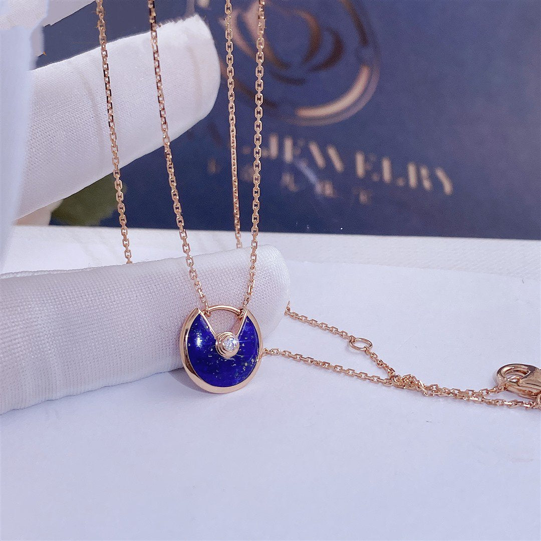 [Star Jewelry]AMULETTE ROSE GOLD AGATE NECKLACE