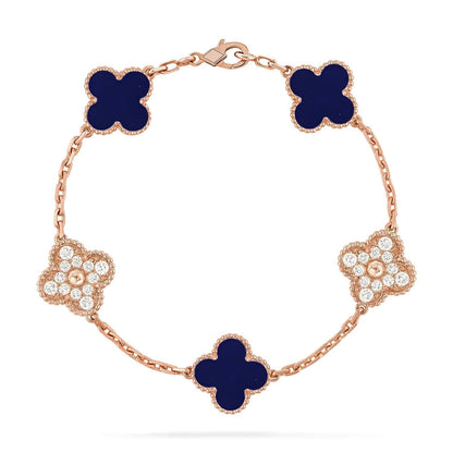 [Star Jewelry]CLOVER 5 MOTIF LAPIS LAZULI BRACELET COLLECTION