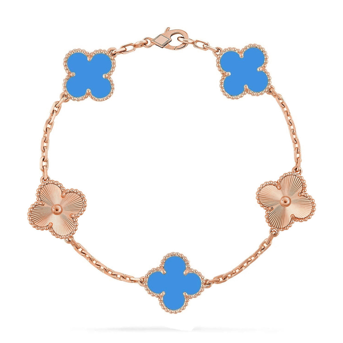 [Star Jewelry] CLOVER 5 MOTIF BLUE AGATE BRACELET COLLECTION