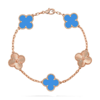 [Star Jewelry] CLOVER 5 MOTIF BLUE AGATE BRACELET COLLECTION