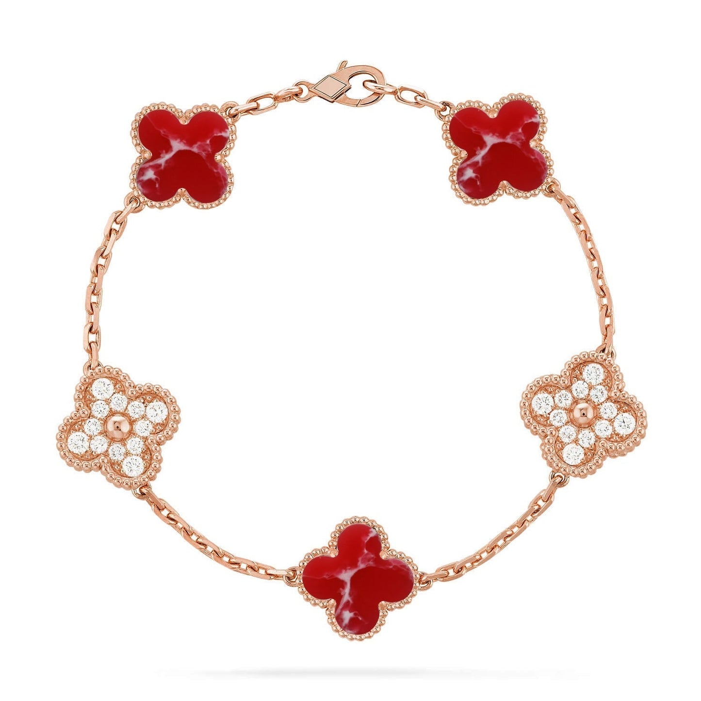 [Star Jewelry]CLOVER 5 MOTIF RED PATTERN BRACELET COLLECTION