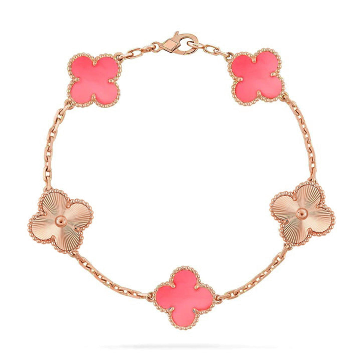 [Star Jewelry] CLOVER 5 MOTIFS  PINK MOP BRACELET COLLECTION