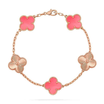 [Star Jewelry] CLOVER 5 MOTIFS  PINK MOP BRACELET COLLECTION