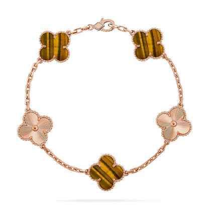 [Star Jewelry] CLOVER 5 MOTIFS TIGER EYE BRACELET COLLECTION
