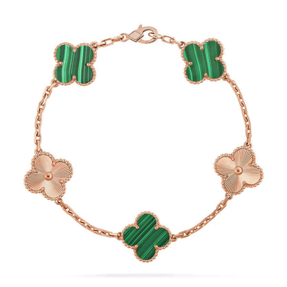 [Star Jewelry] CLOVER 5 MOTIF MALACHITE BRACELET COLLECTION