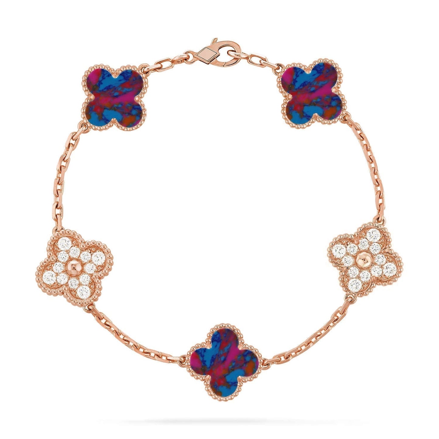 [Star Jewelry]CLOVER 5 MOTIF COLOR GEMSTONES BRACELET COLLECTION