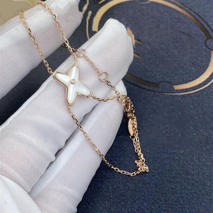 [Star Jewelry]JEUX BRACELET WHITE MOP PINK GOLD 1 DIAMOND