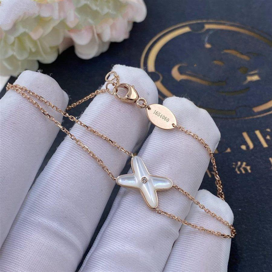 [Star Jewelry]JEUX BRACELET WHITE MOP PINK GOLD 1 DIAMOND