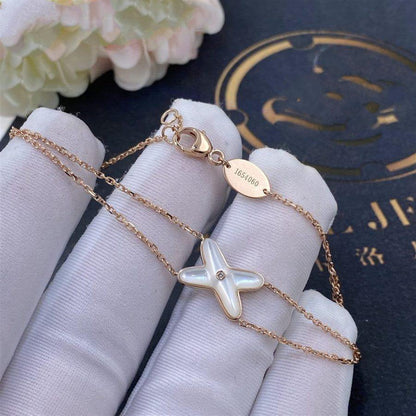 [Star Jewelry]JEUX BRACELET WHITE MOP PINK GOLD 1 DIAMOND