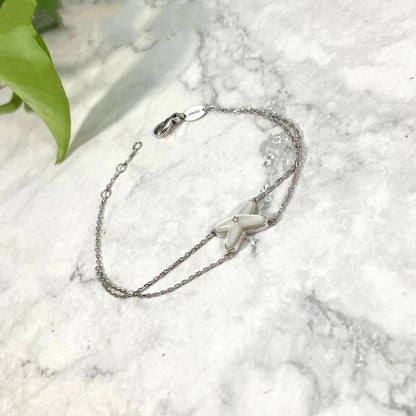 [Star Jewelry]JEUX BRACELET WHITE MOP SILVER 1 DIAMOND
