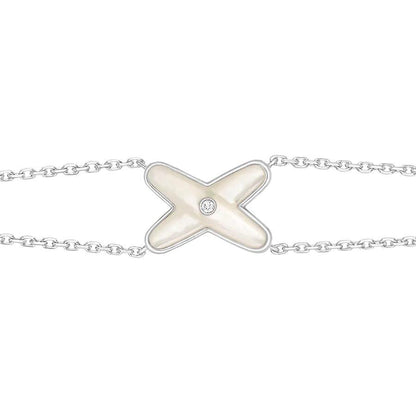 [Star Jewelry]JEUX BRACELET WHITE MOP SILVER 1 DIAMOND