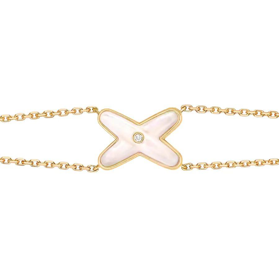 [Star Jewelry]JEUX BRACELET WHITE MOP GOLD 1 DIAMOND
