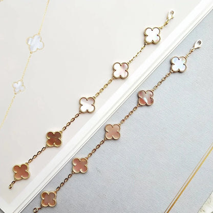 [Star Jewelry] CLOVER 5 MOTIFS  PINK MOP BRACELET COLLECTION