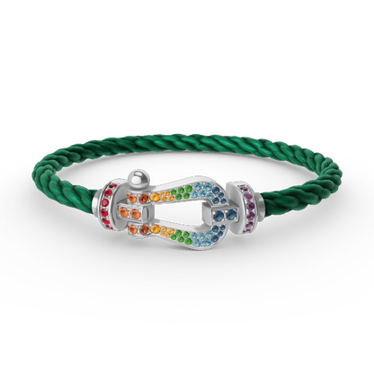 [Star Jewelry]FORC LARGE HORSESHOE  COLORED DIAMOND BRACELET SILVER