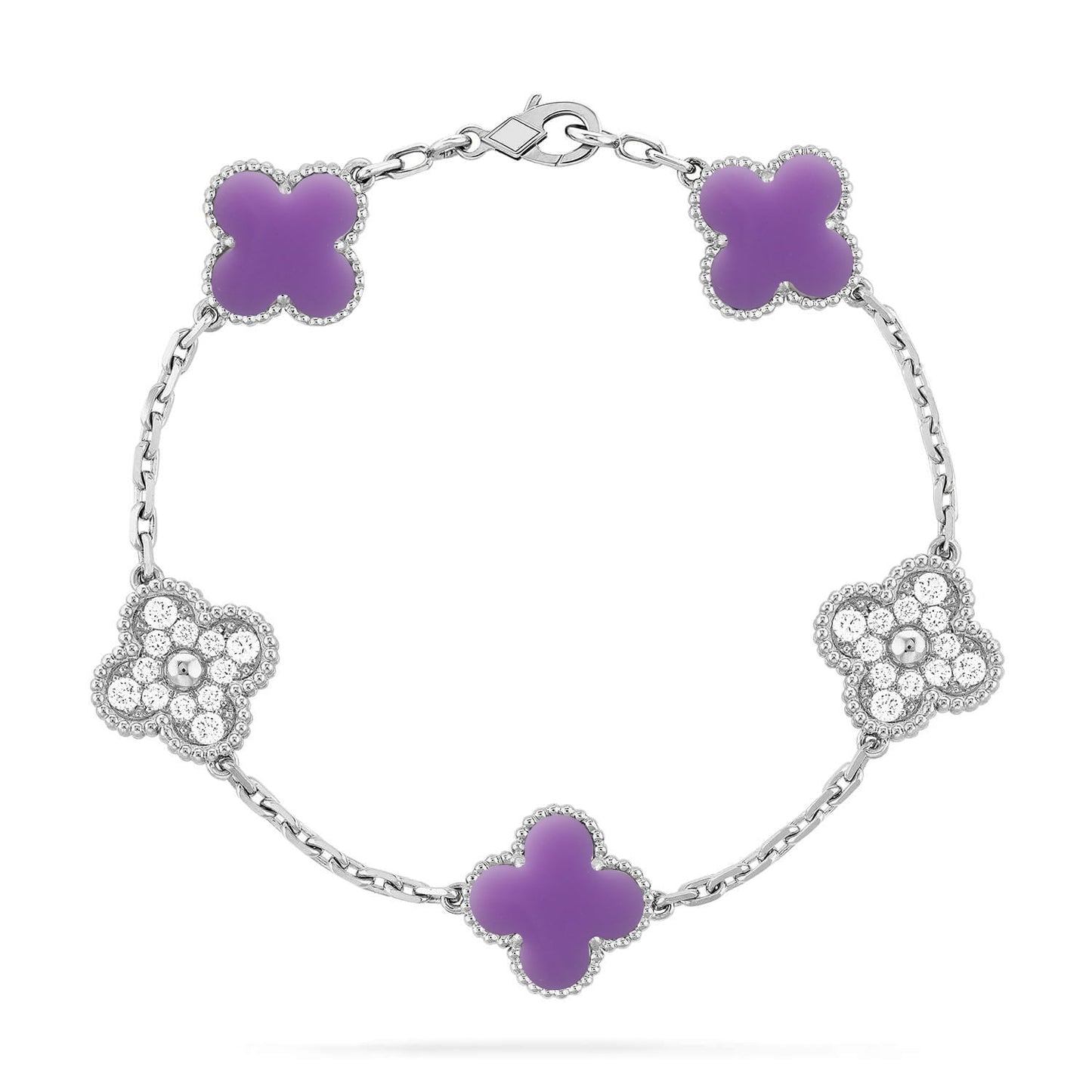 [Star Jewelry]CLOVER 5 MOTIF LIGHT PURPLE BRACELET COLLECTION