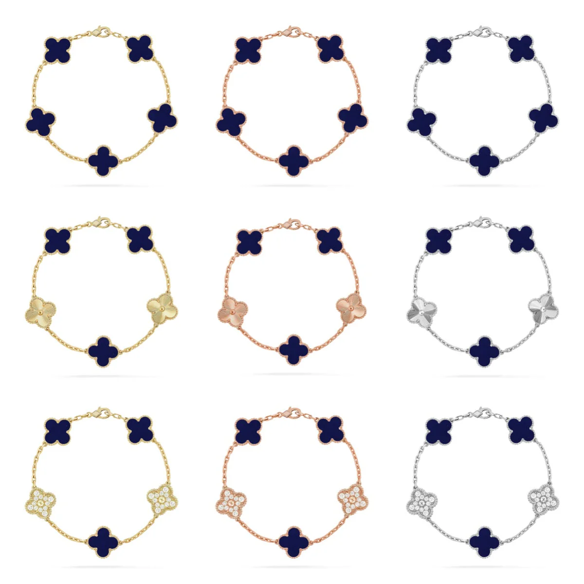 [Star Jewelry]CLOVER 5 MOTIF LAPIS LAZULI BRACELET COLLECTION