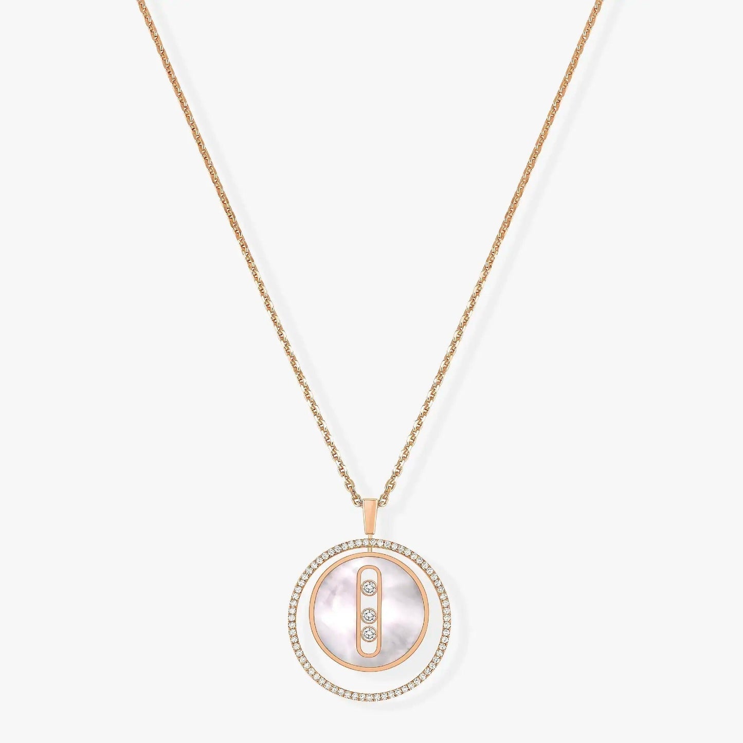 [Stars Jewelry]LUCKY MOVE MM NACRE BLANCHE DIAMOND NECKLACE