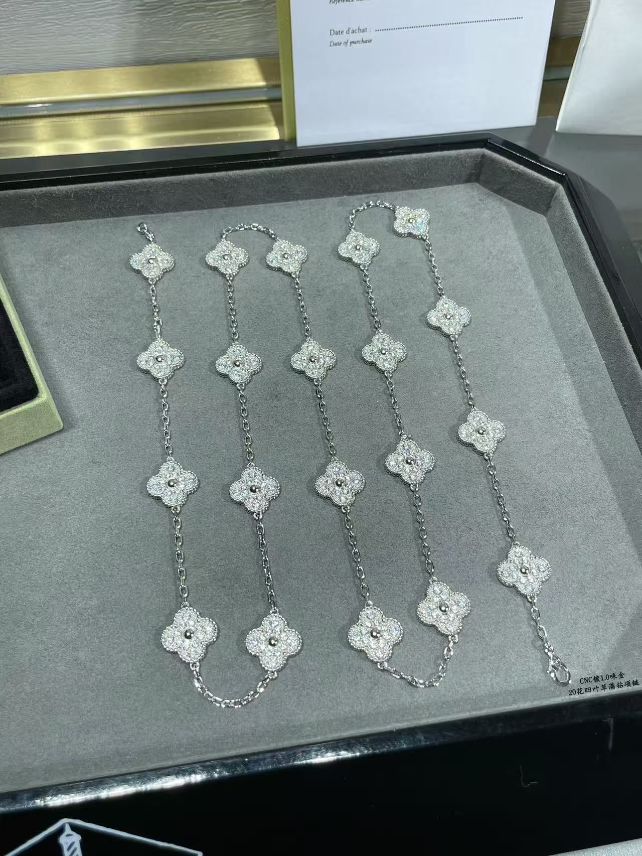 [Star Jewelry]CLOVER 20 MOTIFS FULL-DIAMOND NECKLACE