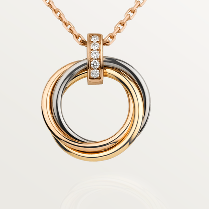 [Star Jewelry]TRINITY NECKLACE GOLD  DIAMONDS