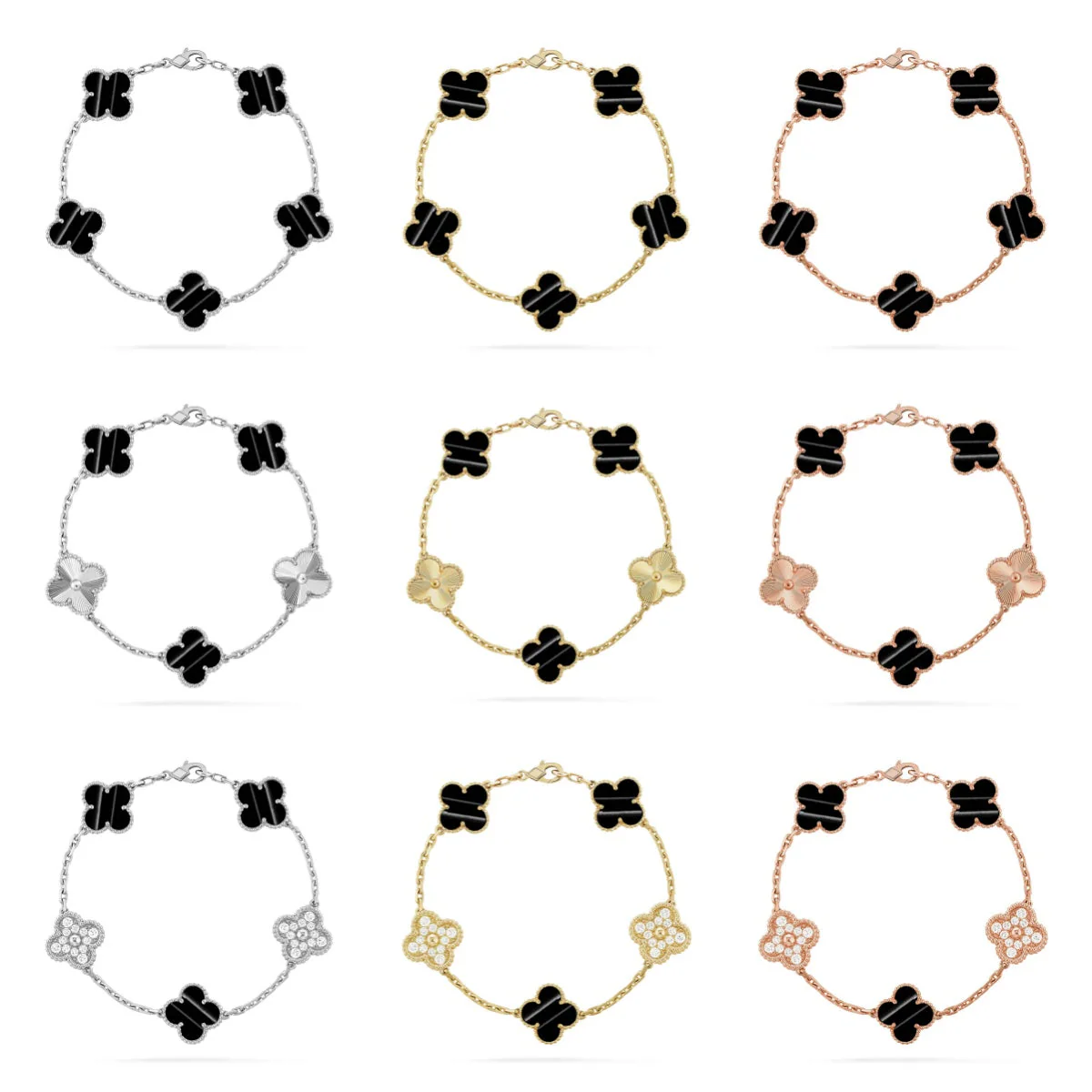 [Star Jewelry] CLOVER 5 MOTIF PULSAR STONE BRACELET COLLECTION