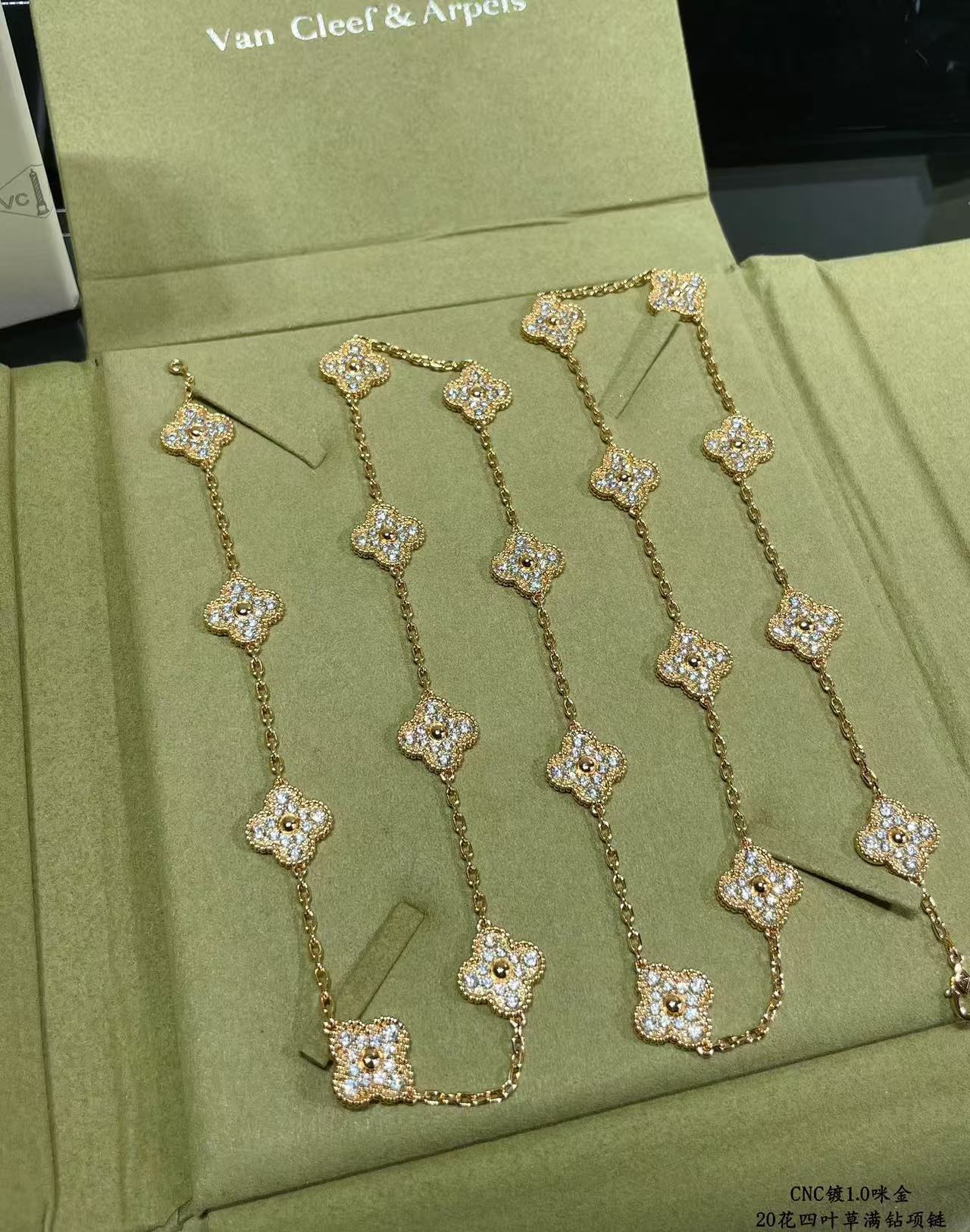 [Star Jewelry]CLOVER 20 MOTIFS FULL-DIAMOND NECKLACE