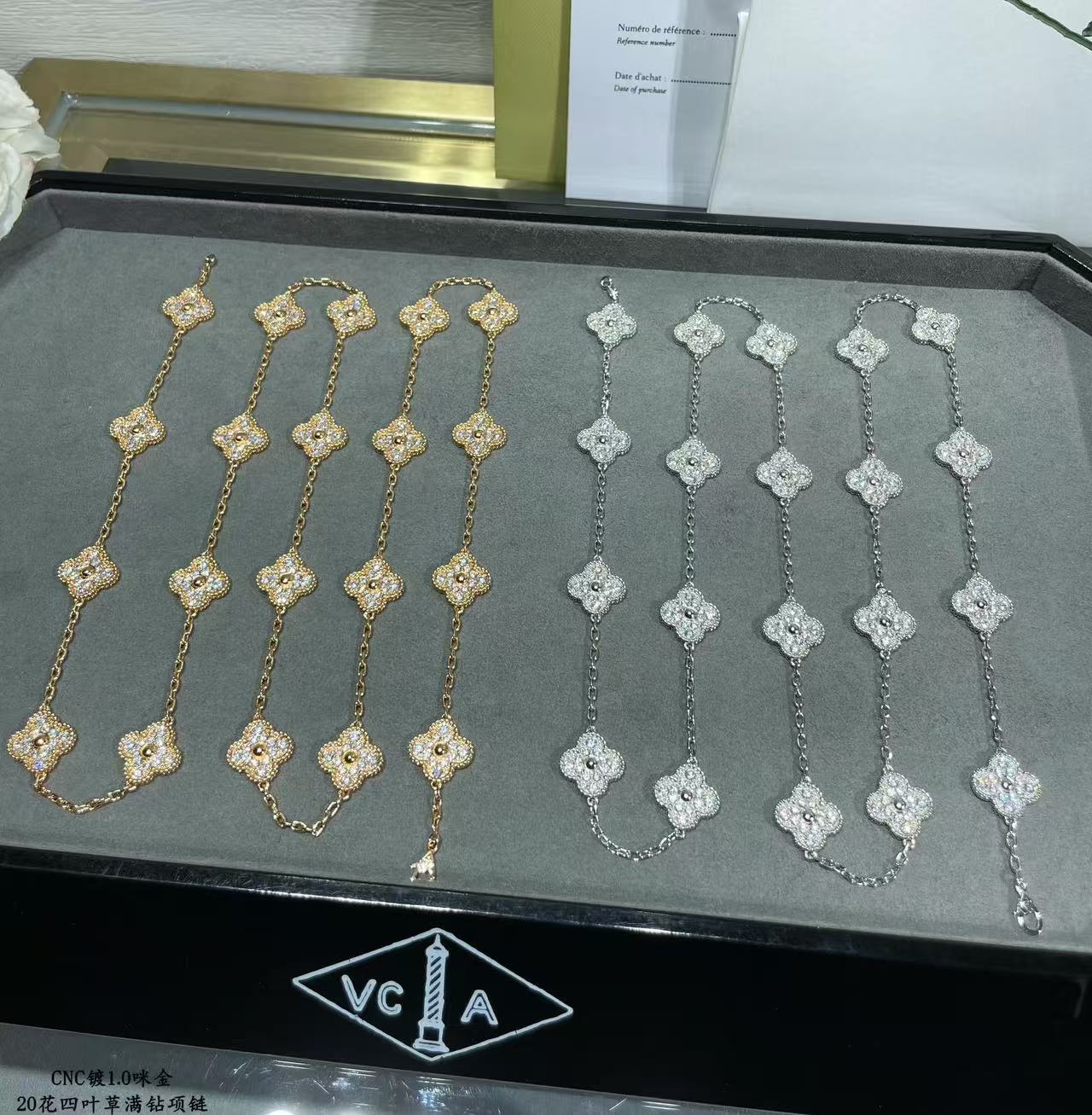 [Star Jewelry]CLOVER 20 MOTIFS FULL-DIAMOND NECKLACE