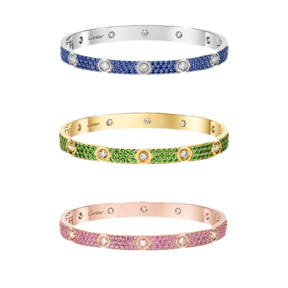 [✨Start💎]2026 PAVE GEMSTONE LOVE BRACELET 6.1MM 10 DIAMONDS