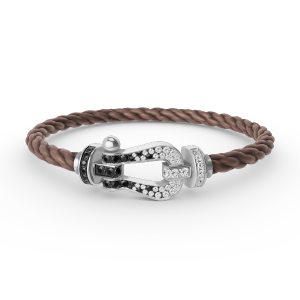 [Star Jewelry]FORCE LARGE HORSESHOE BLACK WHITE DIAMOND BRACELET SILVER
