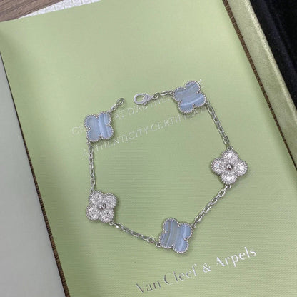 [Star Jewelry] CLOVER 5 MOTIF PURPLE CHALCEDONY BRACELET COLLECTION