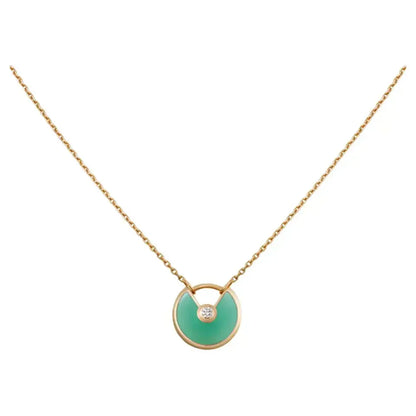 [Star Jewelry]AMULETTE GOLD MALACHITE NECKLACE