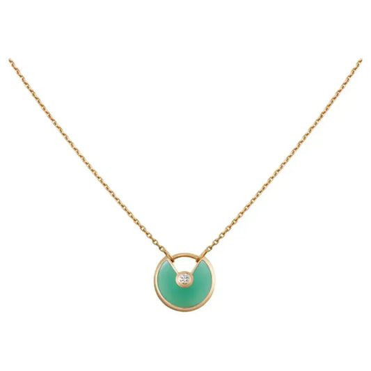 [Star Jewelry]AMULETTE GOLD MALACHITE NECKLACE