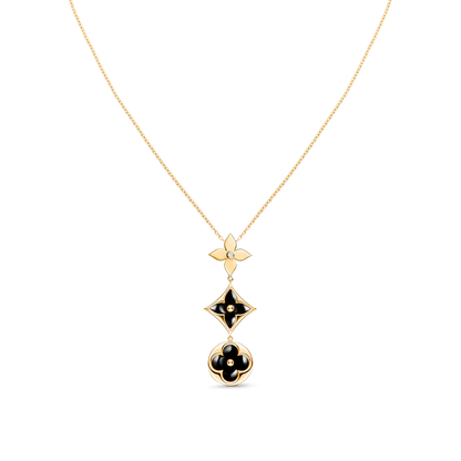 [Star Jewelry]STAR AND SUN ONYX PINK GOLD NECKLACE