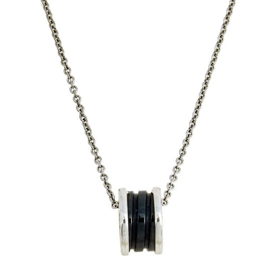 [Star Jewelry]ZERO 1 BLACK CERAMIC SILVER NECKLACE