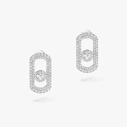 [Stars Jewelry]So Move Pave_-Set Diamond Earrings in Silver